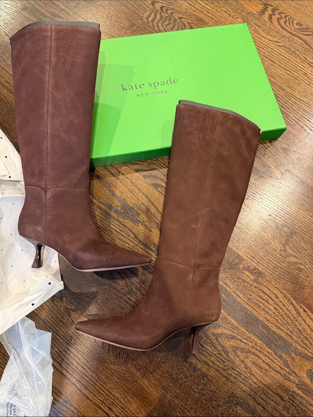 kate spade Tall Brown Pointed-Toe Over-the-Knee Boots six 6